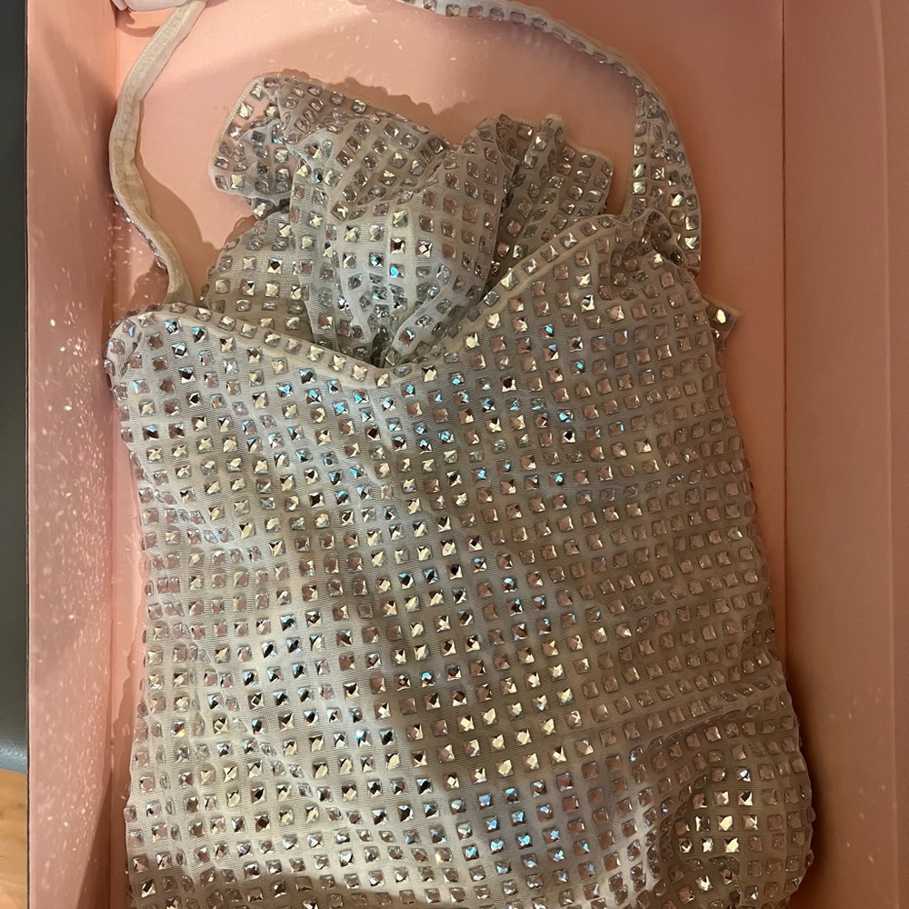 Oh Polly Silver Mini Dress Elegant Evening Attire
